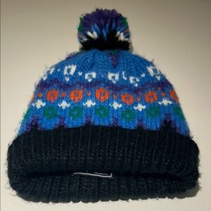 Penfield Blue Multicolor Pom-Pom Beanie